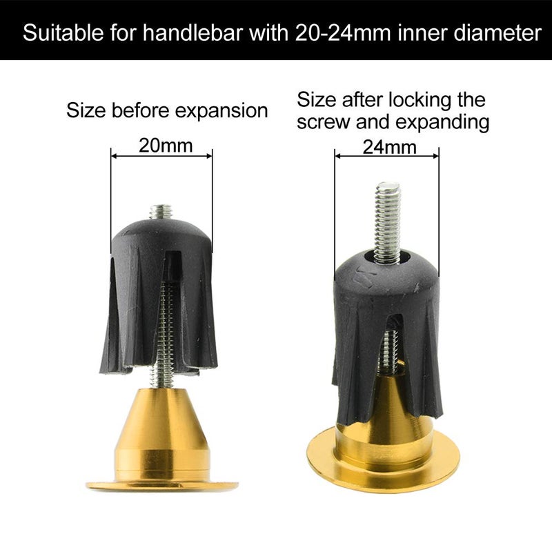 TOPCABIN Bicycle Grips,Double Lock on Locking Bicycle Handlebar Grips Rubber Comfortable Bike Grips for Mountain BMX ((Aluminum Lock Plug) Gold 1 Pair) - Image 3